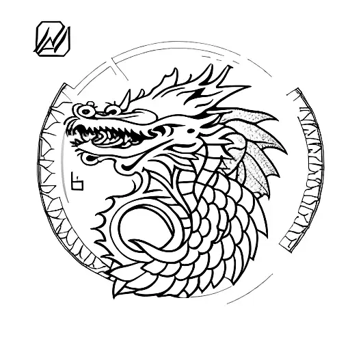 music dragon wings arm cuff tattoo design idea
