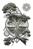 Yggdrasil world tree tattoo design idea