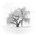 weeping willow tattoo design idea