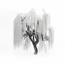 weeping willow tattoo design idea