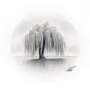 weeping willow tattoo design idea