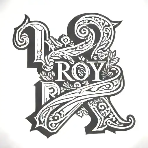 The word "Roy" but with a stylish police tattoo design idea