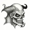 half skull half joker tattoo design idea