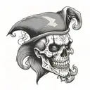 half skull half joker tattoo design idea