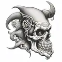 half skull half joker tattoo design idea