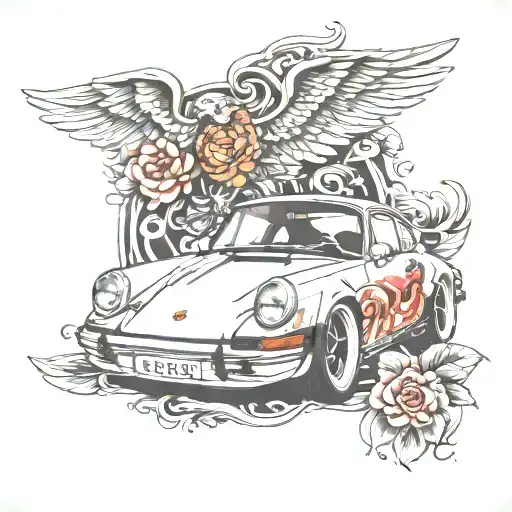 porsche 911 3 6 turbo tattoo design idea