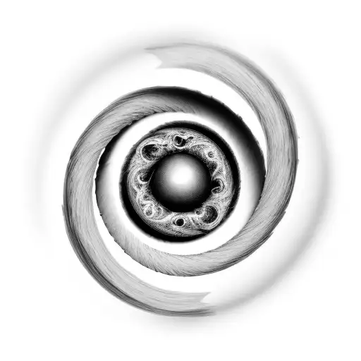 Create a photorealistic photograph capturing the twisting motion of a film roll being sucked into a black hole i tattoo design idea