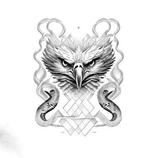eagle vs snake tattoo design idea