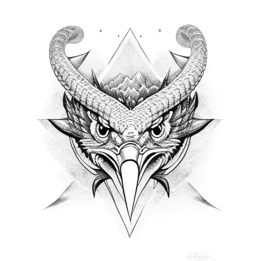 eagle snake tattoo design idea