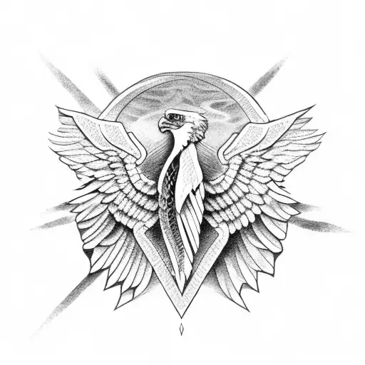 snake and eagle  tattoo design idea