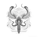 snake and eagle  tattoo design idea