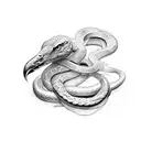 snake and eagle  tattoo design idea