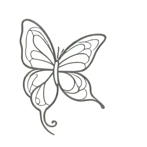 butterfly made with two hearts   tattoo design idea