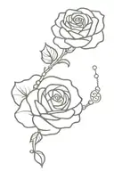 rose with rosary tattoo design idea