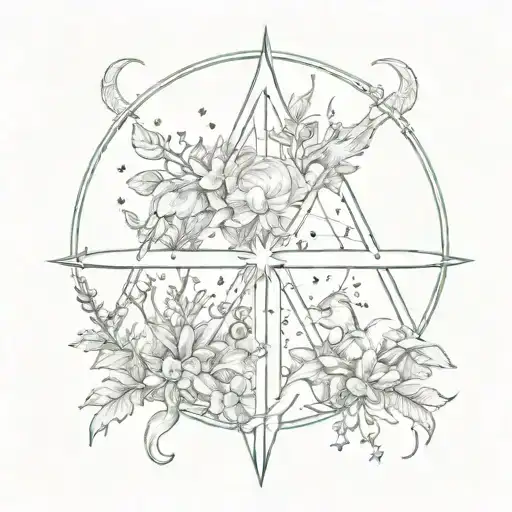 forest  zodiac stars Virgo Taurus Libra tattoo design idea