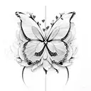 "let them"with butterflies, hearts, flowers tattoo design idea