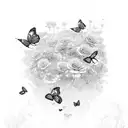 "let them"with butterflies, hearts, flowers tattoo design idea