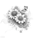 "let them"with butterflies, hearts, flowers tattoo design idea