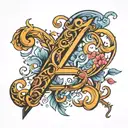 alphabet tattoo design idea