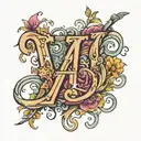 alphabet tattoo design idea