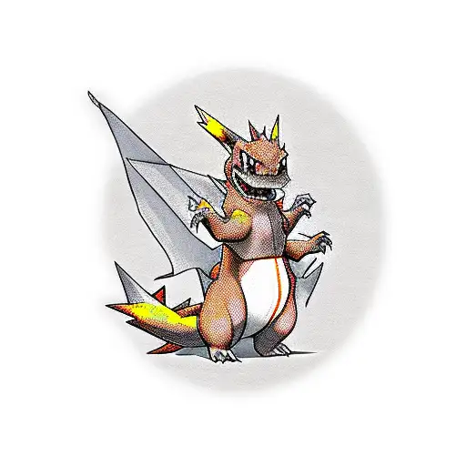 charizard com Kakaroto tattoo design idea