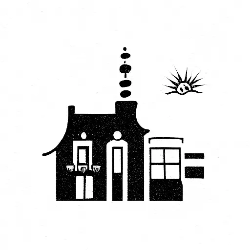 amsterdam house tattoo design idea