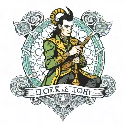 loki con el guantelete del infinito  tattoo design idea