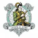 loki con el guantelete del infinito  tattoo design idea