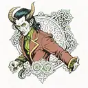 loki con el guantelete del infinito  tattoo design idea