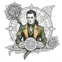 loki con el guantelete del infinito  tattoo design idea
