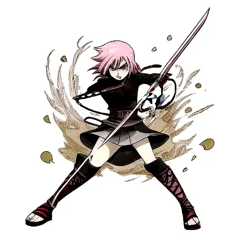 I want a demon slayer sword alone tattoo design idea