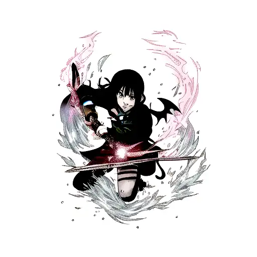 demon slayer sword  tattoo design idea