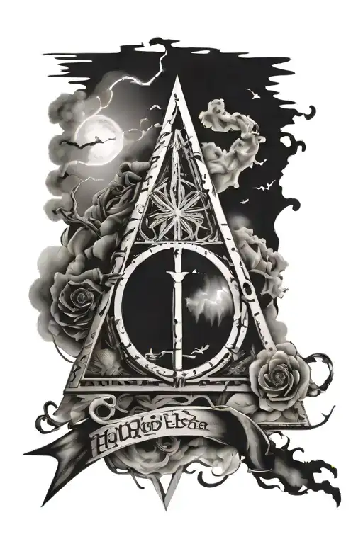 harry potter deathly hallows tattoo design idea