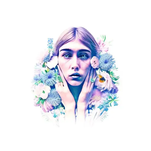 beautiful sorrow, flowers tattoo design idea