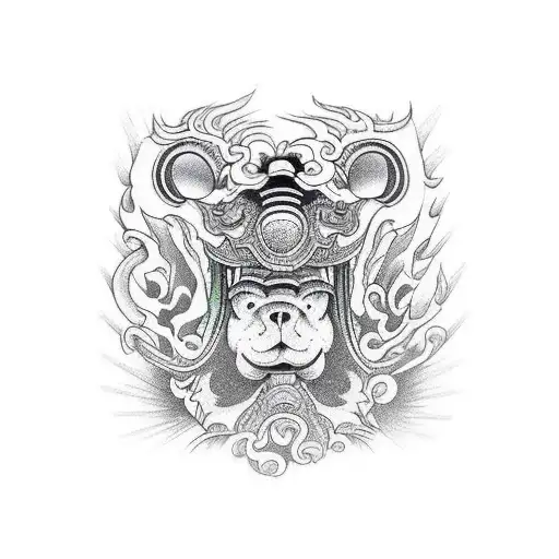 rock, animal tattoo design idea
