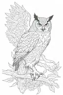 eagle owl and the grim reaper tattoo design idea