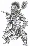 Zulu Tribe warrior wielding tattoo design idea