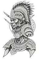 Zulu Tribe warrior wielding tattoo design idea