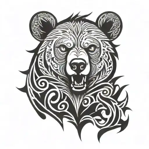 bear cub norse mythology tattoo design idea