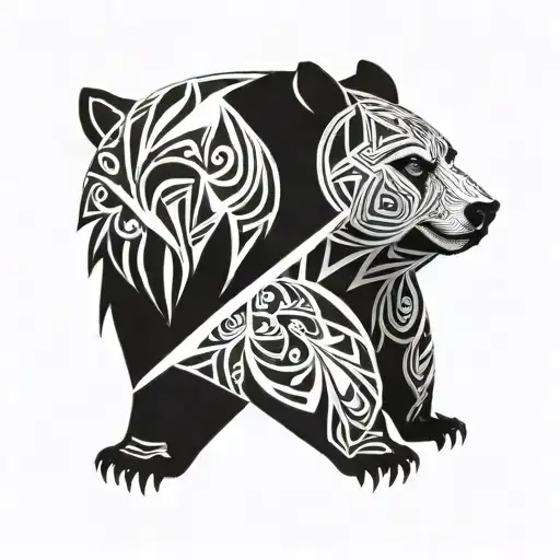 bear cub norse mythology tattoo design idea