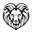 half lion half ram heart  tattoo design idea