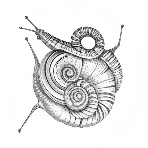 cute snail tattoo design idea