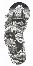 Combine hip-hop culture and self-discipline in a mountain-themed tattoo tattoo design idea