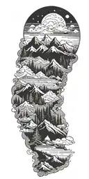 Combine hip-hop culture and self-discipline in a mountain-themed tattoo tattoo design idea