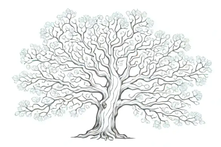 fractal brain geometry tree tattoo design idea