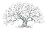 fractal brain geometry tree tattoo design idea