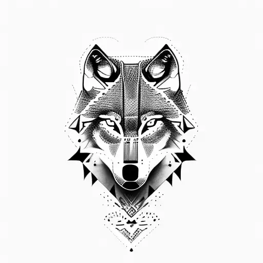 lonely wolf tattoo design idea