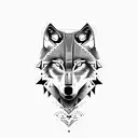 lonely wolf tattoo design idea