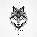 lonely wolf tattoo design idea