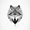 lonely wolf tattoo design idea